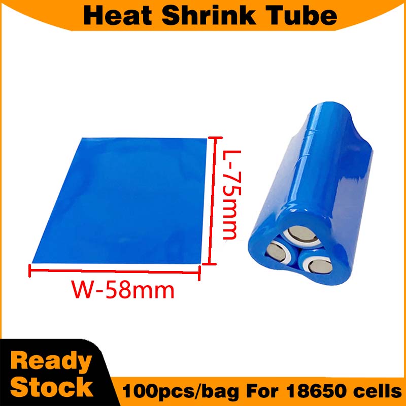 Shrink Wrap Pvc - Tubo termorretráctil azul para baterías 18650,